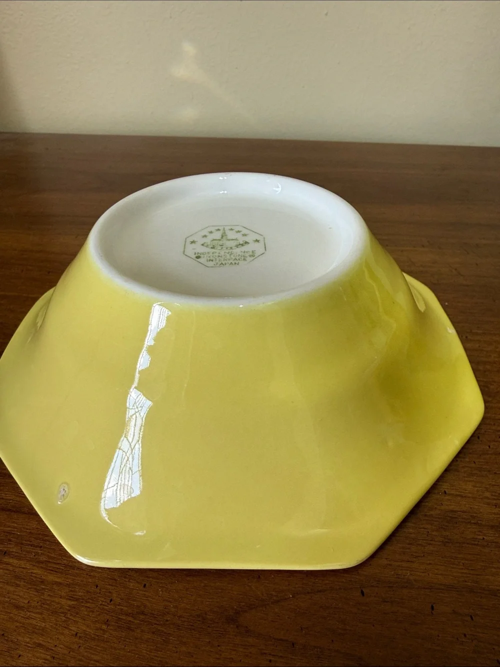 Independence Ironstone Japan Octagonal Serving Bowls - Yellow